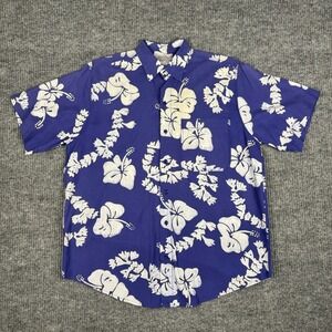 Vtg 90s Back East Button Up Aloha Shirt Mens M Short Sleeve Cabana‎ Tropical